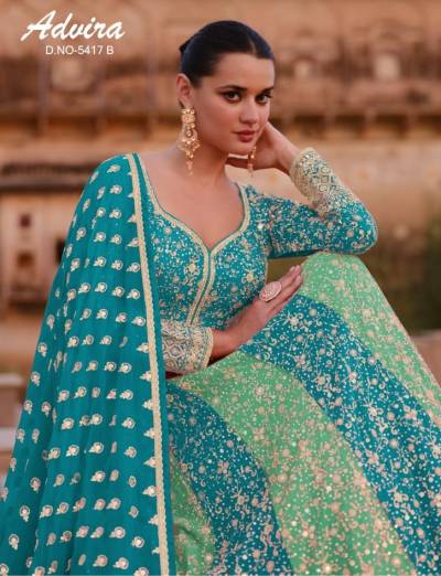 DN 5417 & 5657 BY SAYURI DESIGNER GEORGETTE GOWN WHOLESALER IN INDIA